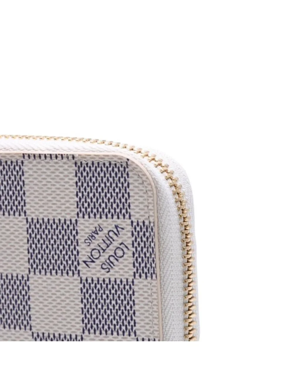Louis Vuitton Damier Azur Zippy Wallet Ivory Black Round